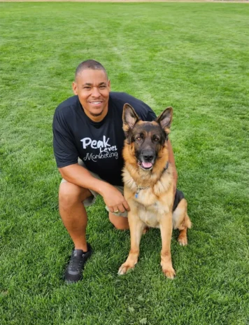 Owner of Peak Level Marketing and my dog Samson